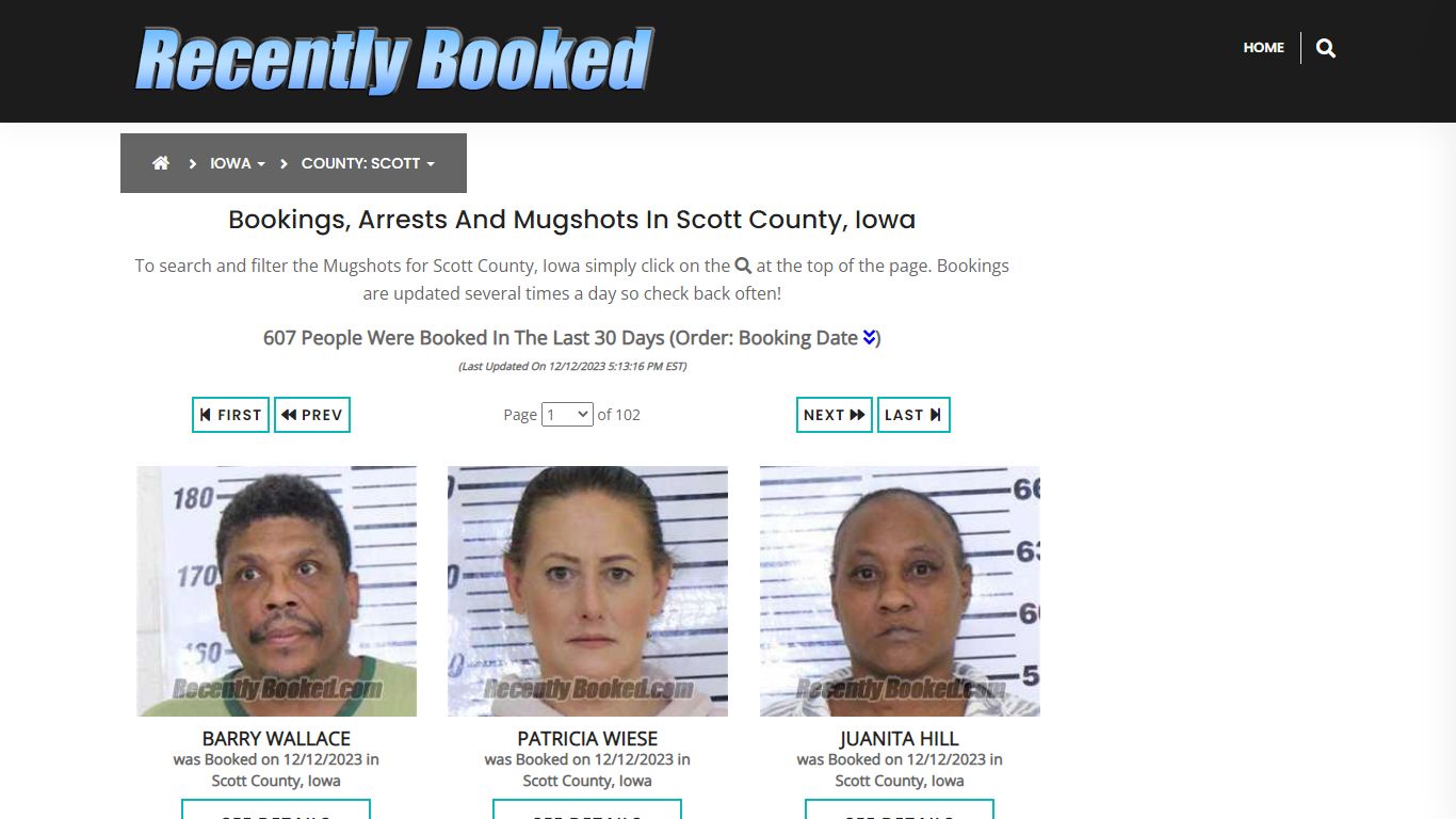 Recent bookings, Arrests, Mugshots in Scott County, Iowa - Recently Booked