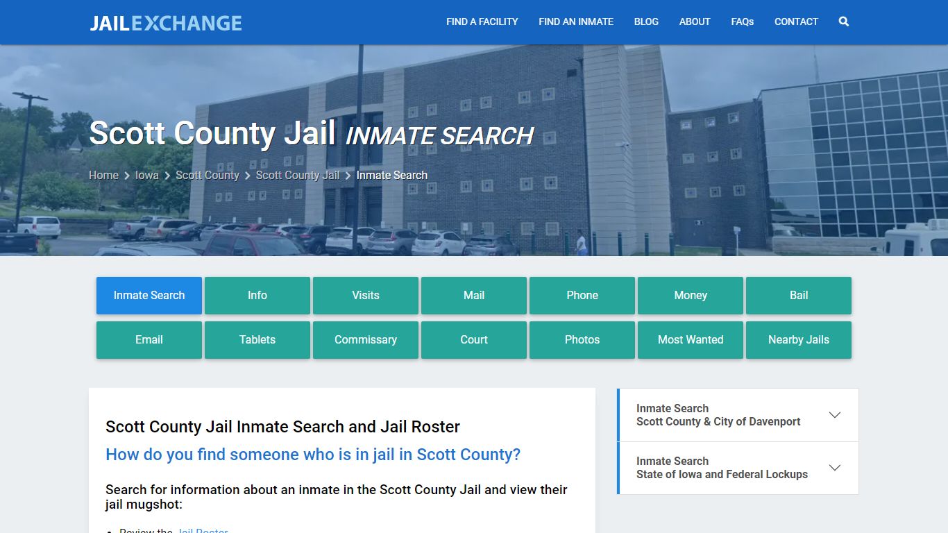 Inmate Search: Roster & Mugshots - Scott County Jail, IA